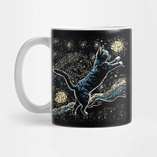 Starry Night Inspired Cat Gifts Funny Cat Mug